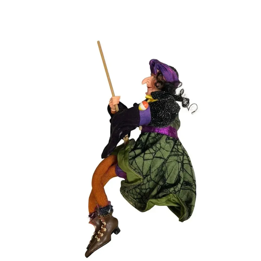 Vintage Halloween Witch 18” Old Woman Sitting Shelf Sitter Decor Collector Large
